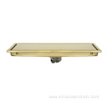 brushed gold tile insert design floor drain